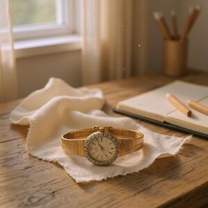 Jules Jürgensen Gold-Tone Diamond-Accented Quartz Watch (New w/ Tags)